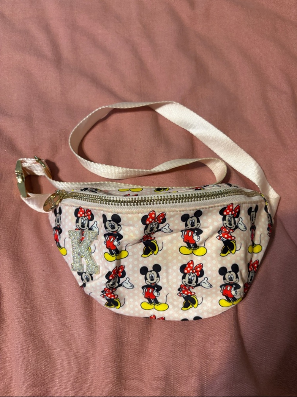 Disney Mickey & Minnie Print Pink Fanny Pack SCL
